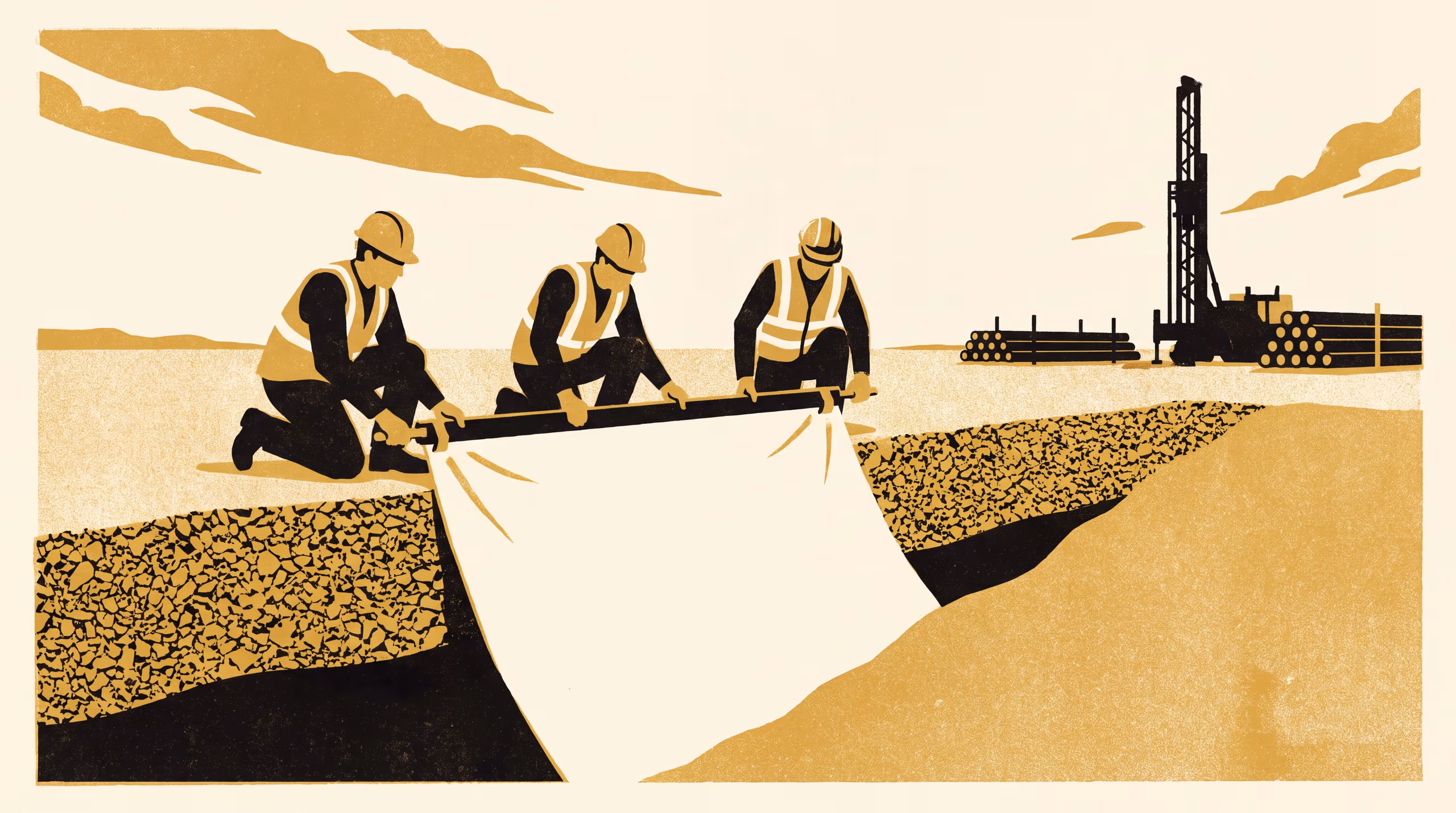 Illustration for Torn in the Lift: Retained Grab Strength of a Nonwoven Geotextile Exhumed from Beneath a Drill Pad