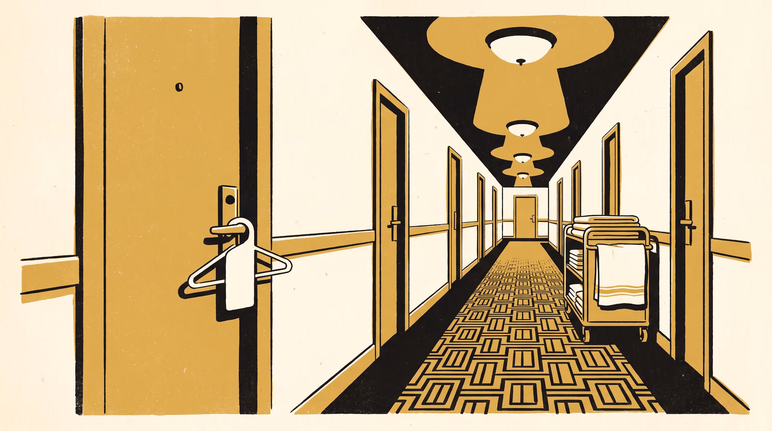 Illustration for Towards a Housekeeping Rostering Quadrant: Do-not-disturb hangers against actual room servicing at fourteen hotels