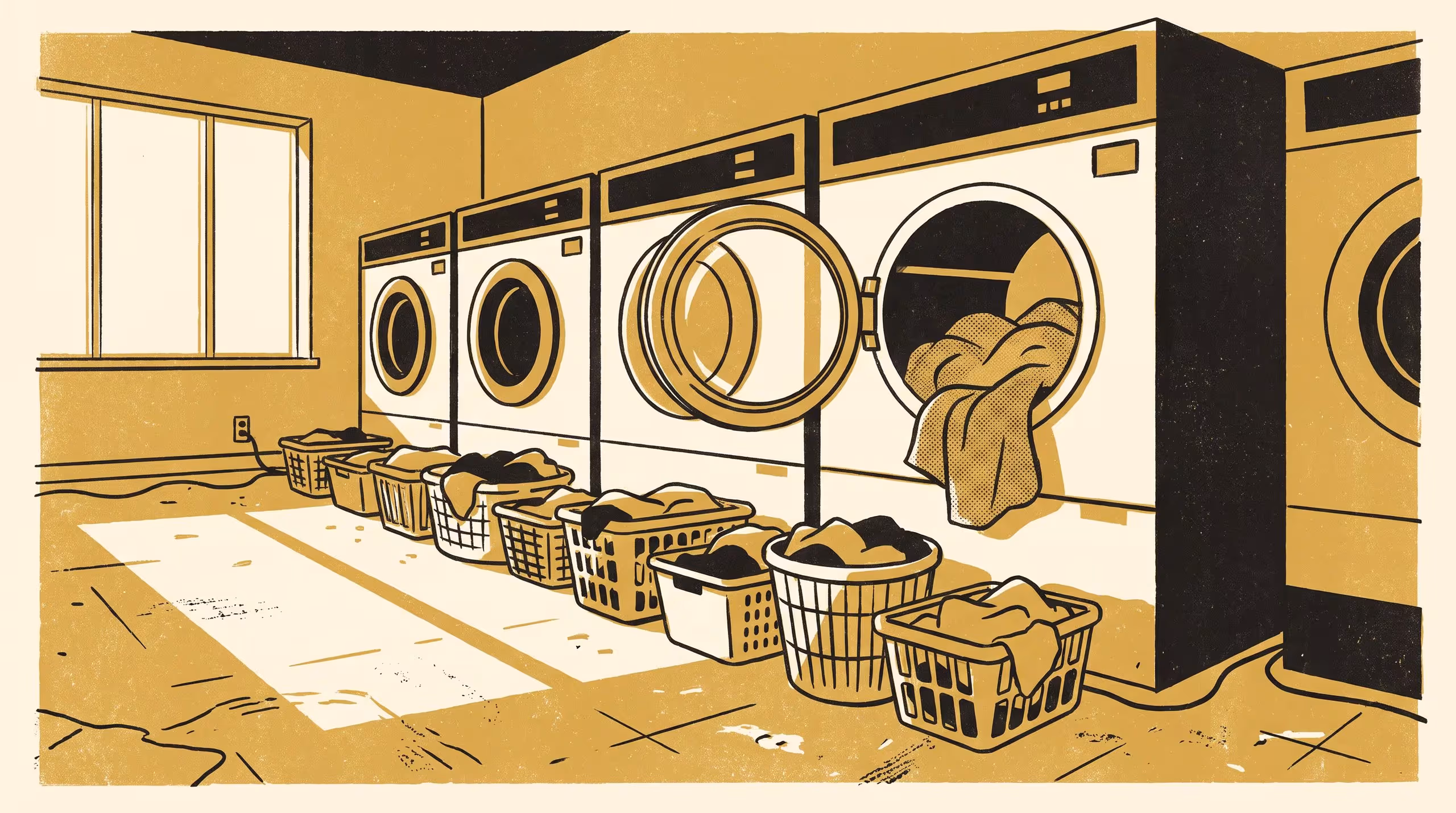 Illustration for Finished Is Not Free: Claim Latency and the Availability Figure in 26 Shared Apartment Laundries
