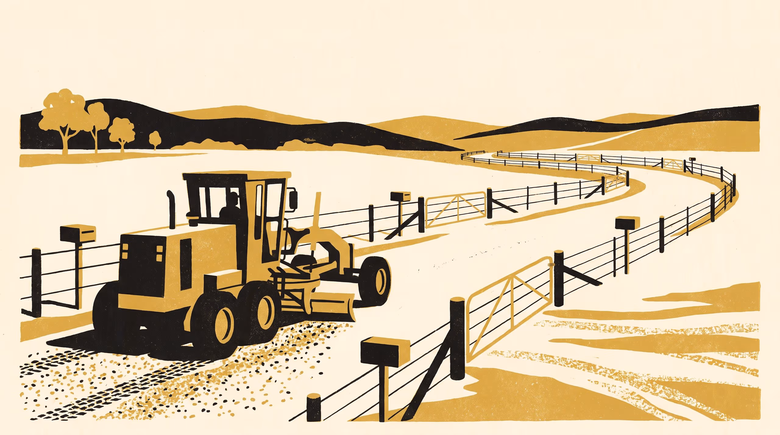 Illustration for One Road, Seven Gates: The equal grading levy on a private gravel road as an airport game
