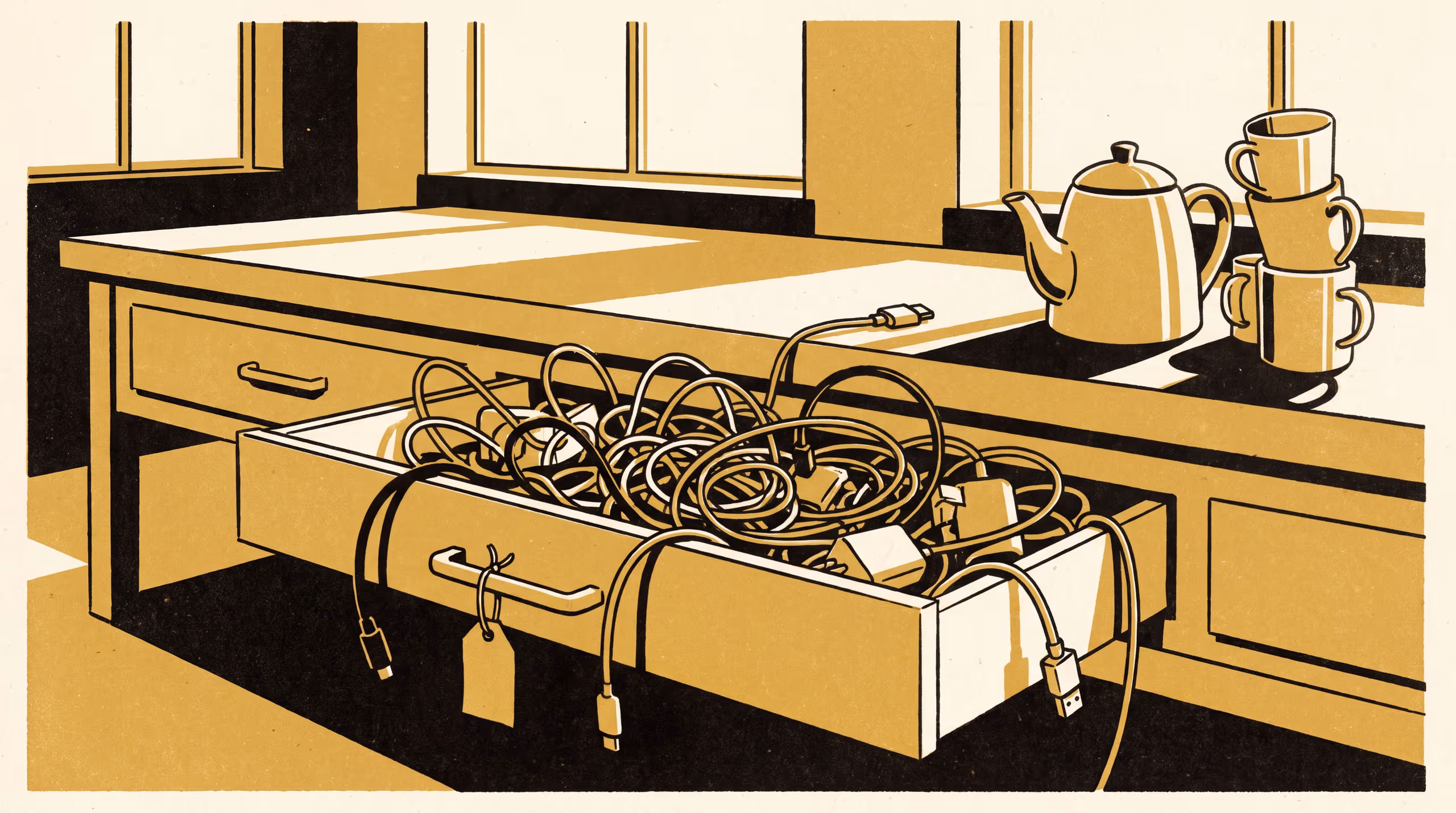 Illustration for CORD: A four-kind provenance taxonomy for the shared tea-room charging drawer, and the disposal timetable it sets