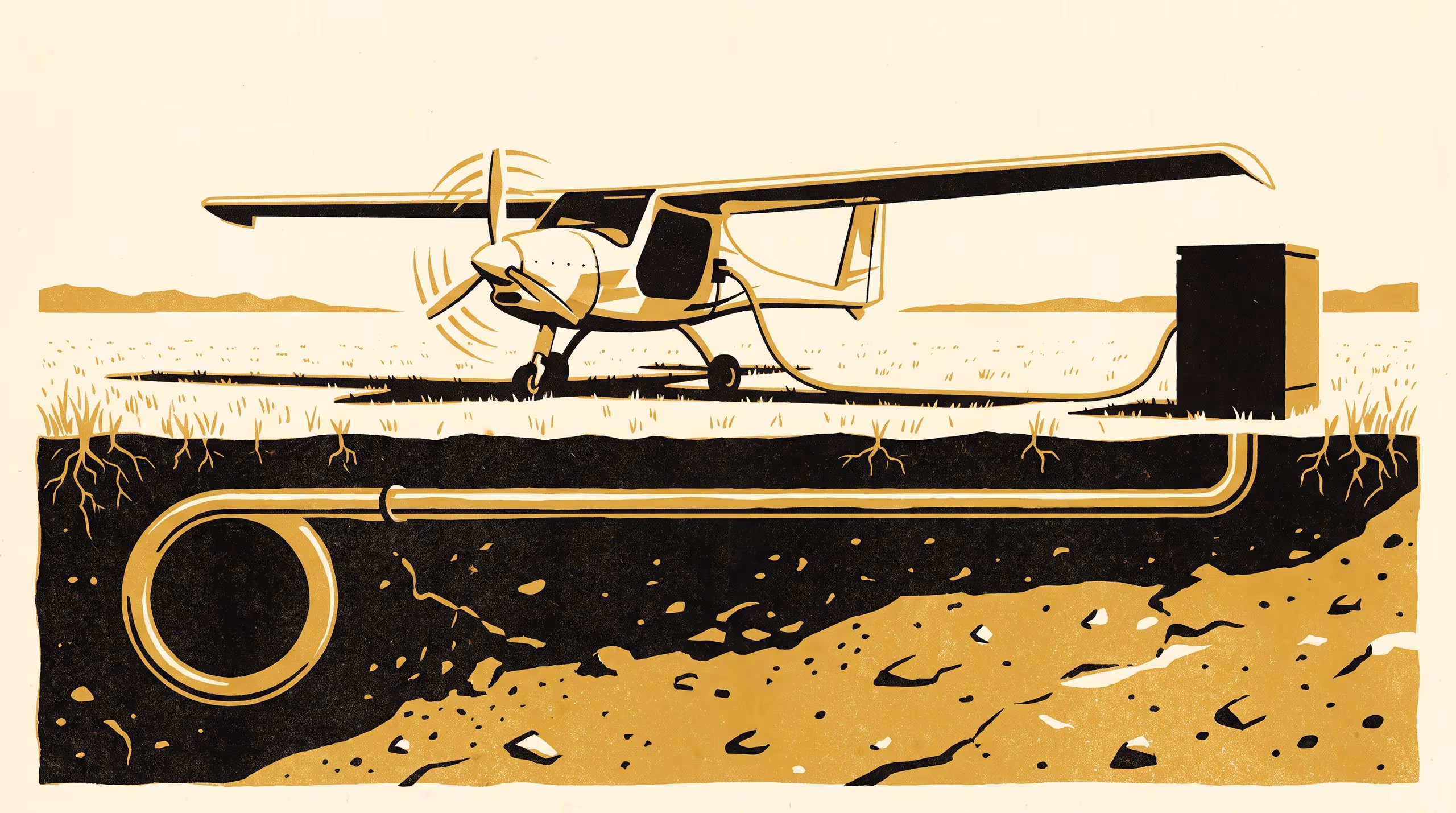 Illustration for The Trench Crosses a Line: Ground-coupled heat rejection for electric-aircraft charging across a mapped soil boundary