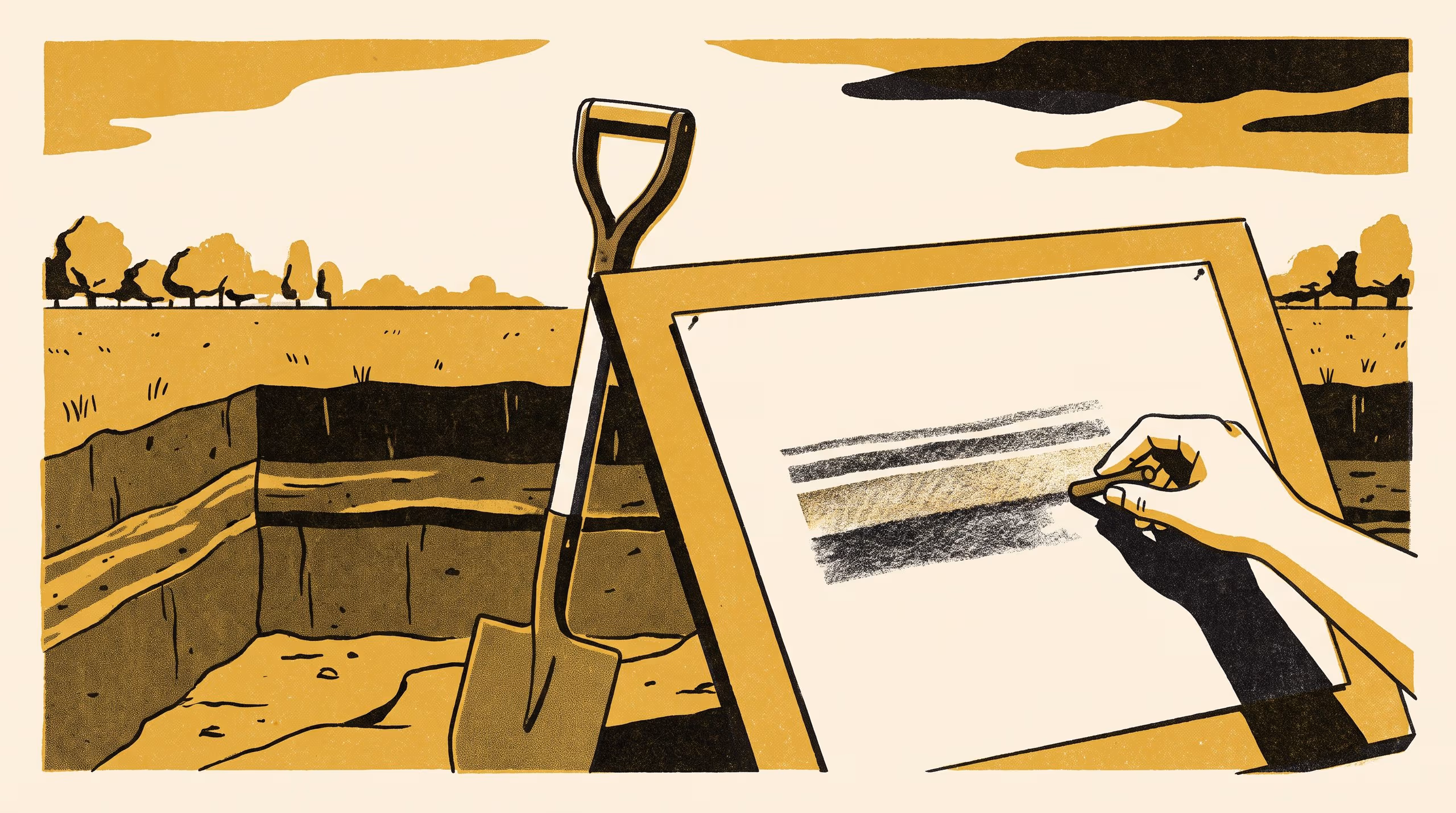 Illustration for Draw the Pit First: A pit-clustered crossover trial of charcoal sketching before soil profile description