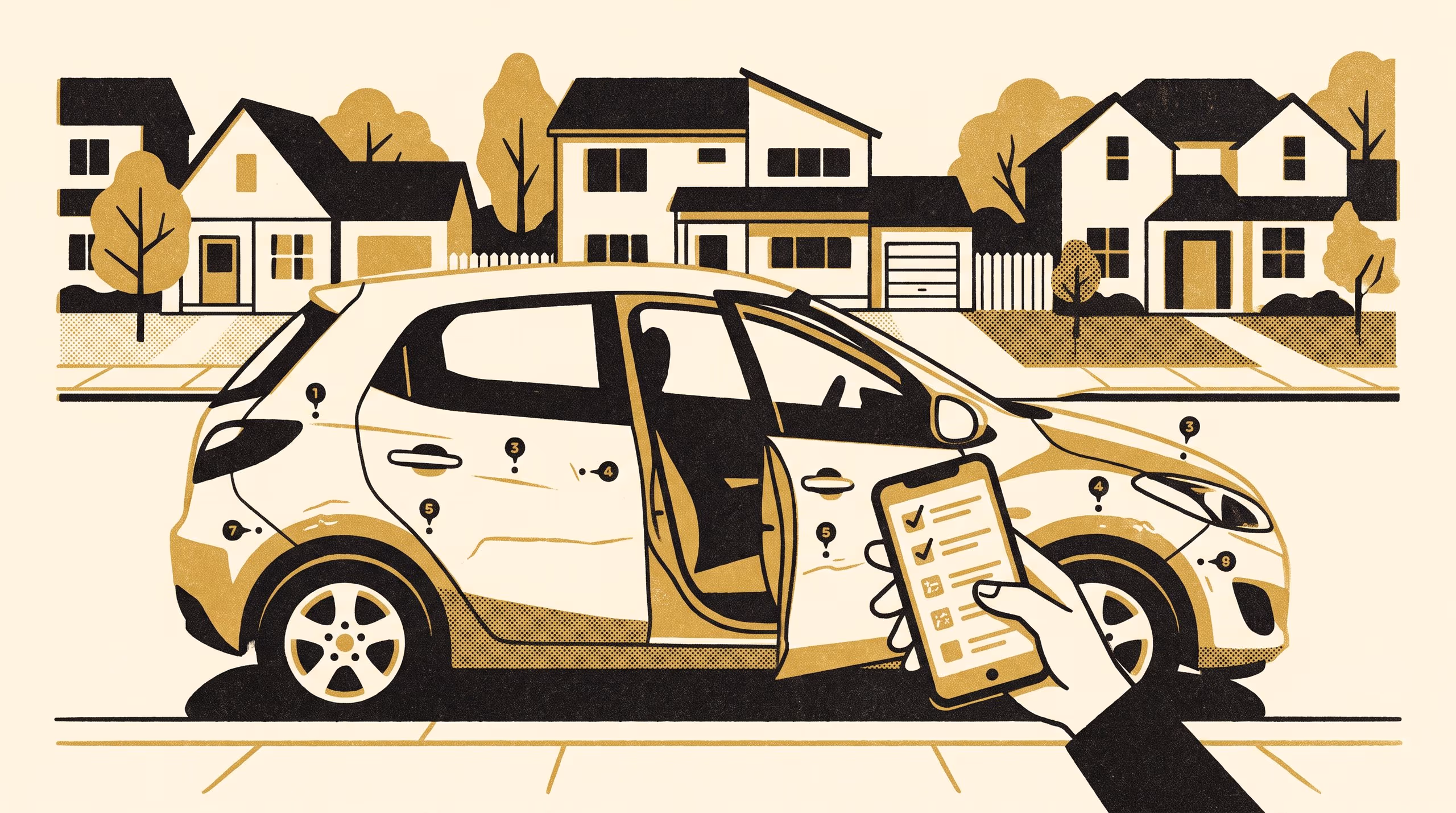 Illustration for Acknowledged, Not Noticed: Pre-Trip Checklist Speed and Live-Phone Recall of a Car-Share Vehicle's Existing Damage