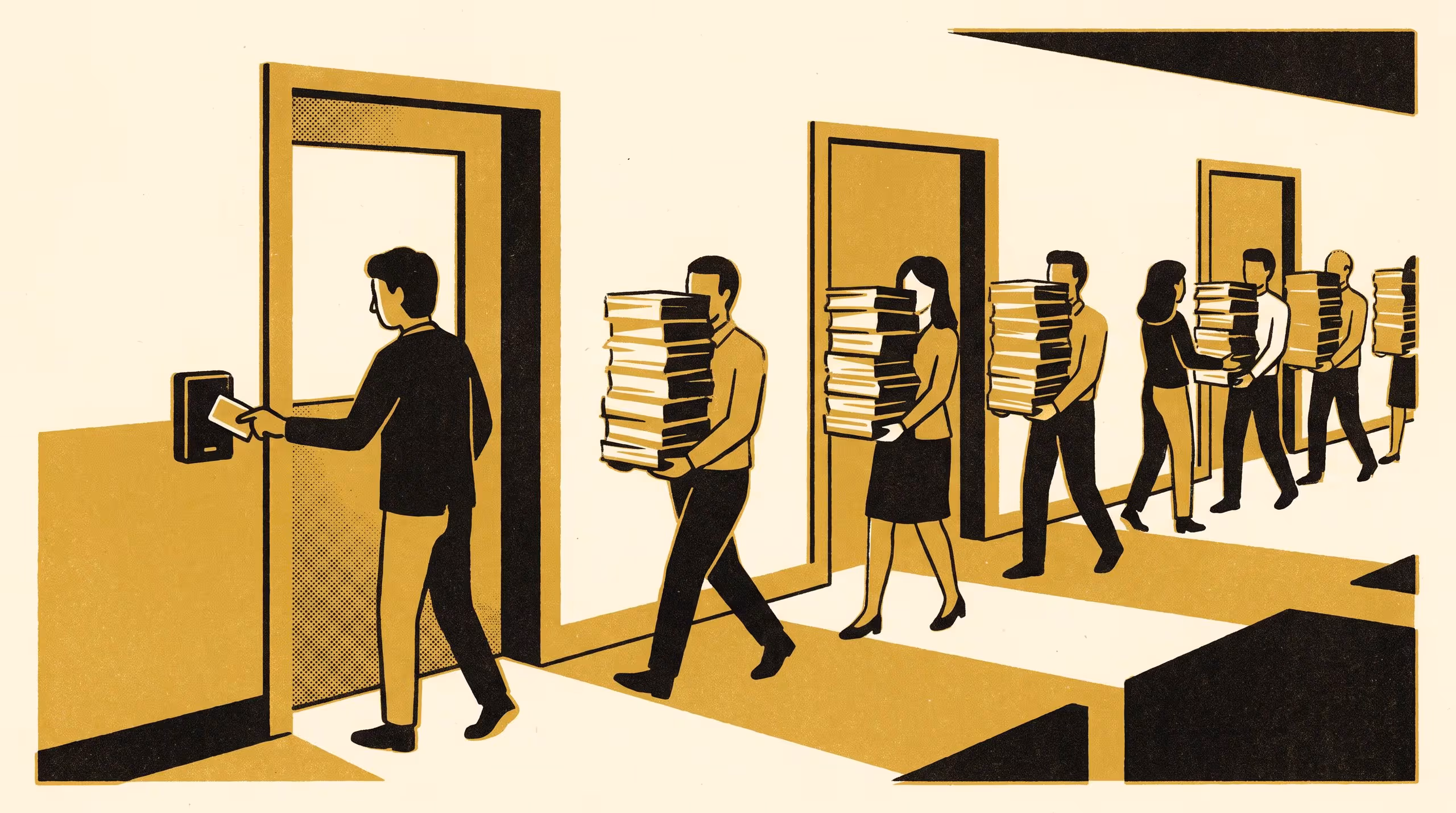 Illustration for The Badge Outlived the Scare: Marking Displacement Into Unbadged Rooms After a Timesheet-Rounding Scare