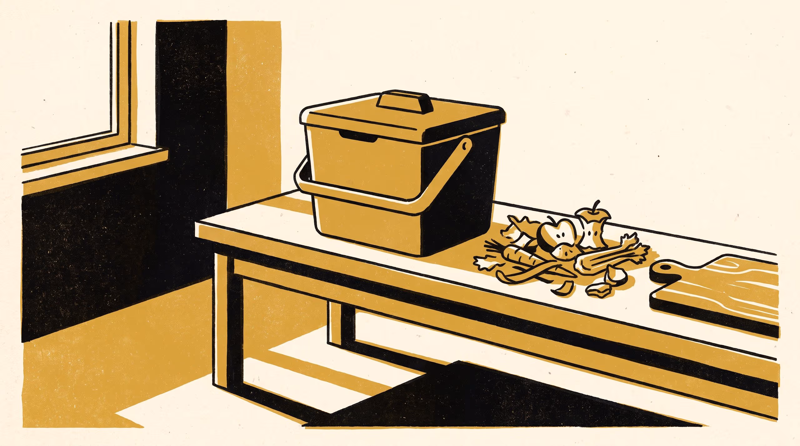 Illustration for Sorting the bench caddy: A four-kind compost taxonomy that gates green-lid collection