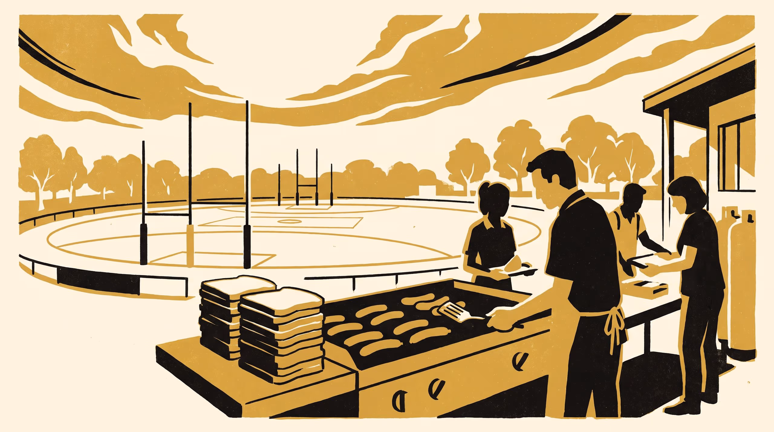 Illustration for The canteen manager's sausage-sizzle maturity model now gates Saturday oval bookings: Does a club's published snag level predict its half-time window better than its ladder position?