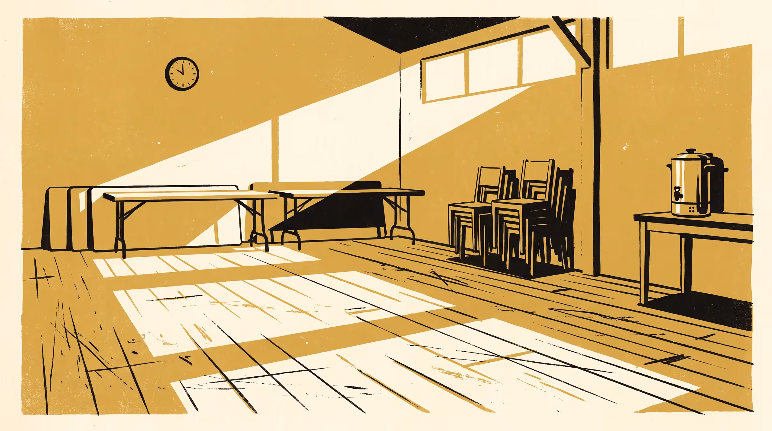 Illustration for Nobody Books the Hall: An Interview Study of 27 Volunteer Custodians and the Utilisation Rate That Ranks Their Halls for Closure