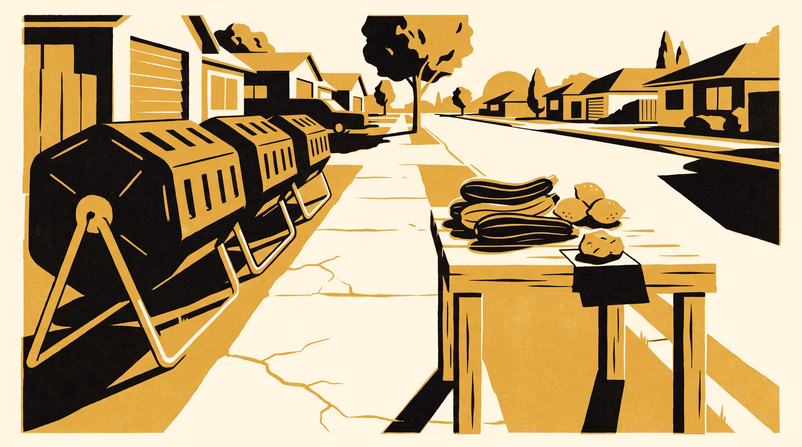 Illustration for The Compost Tumbler as Eligibility Gate: A Council Voucher Quota's Cutoff, Adopted as a Verge-Collection Precondition