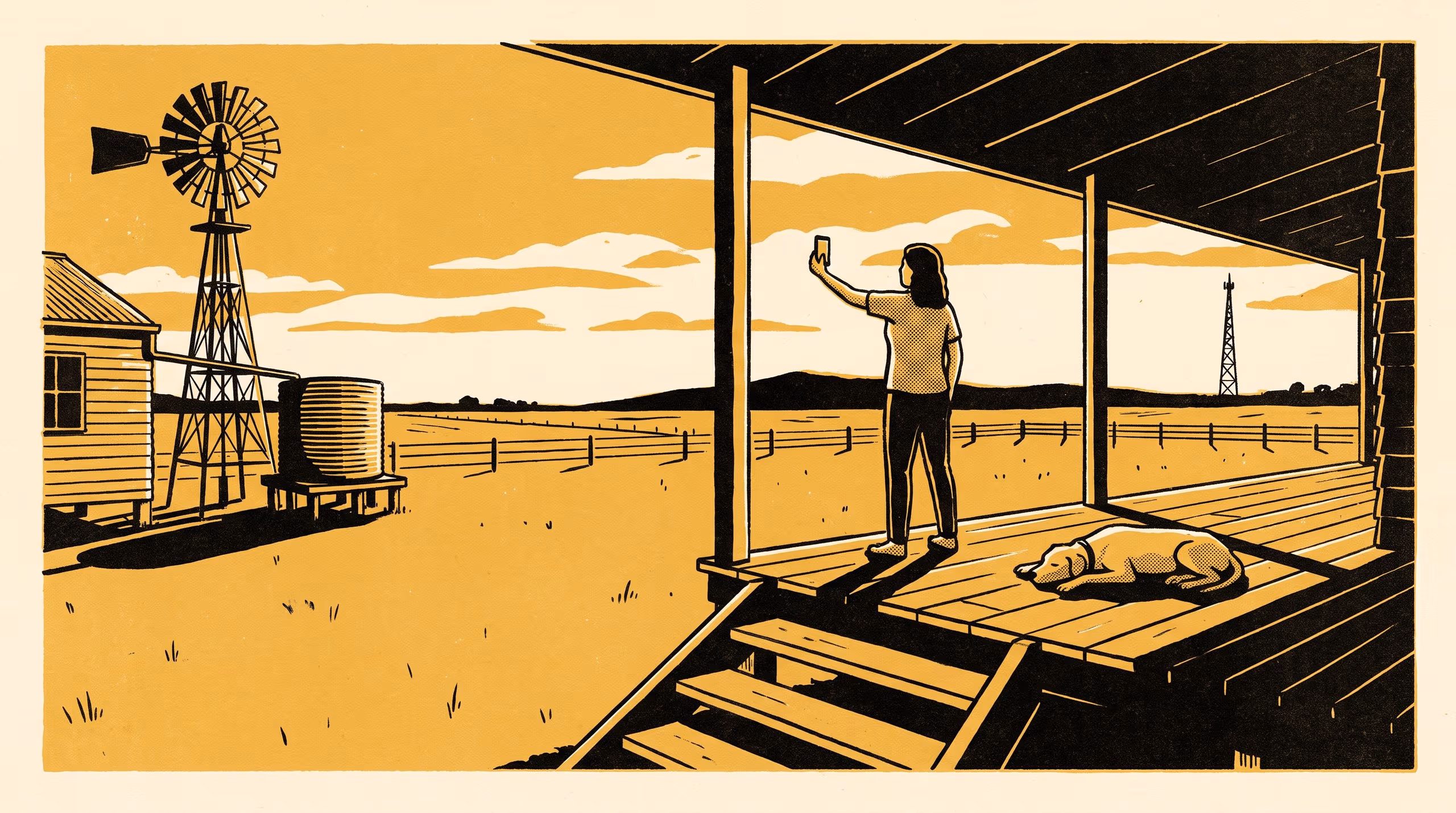 Illustration for Covered, Standing at the Gate: Measured Signal Against Modelled Coverage Classes at 612 Points in One Shire, and the Funding Rule Written on the Model