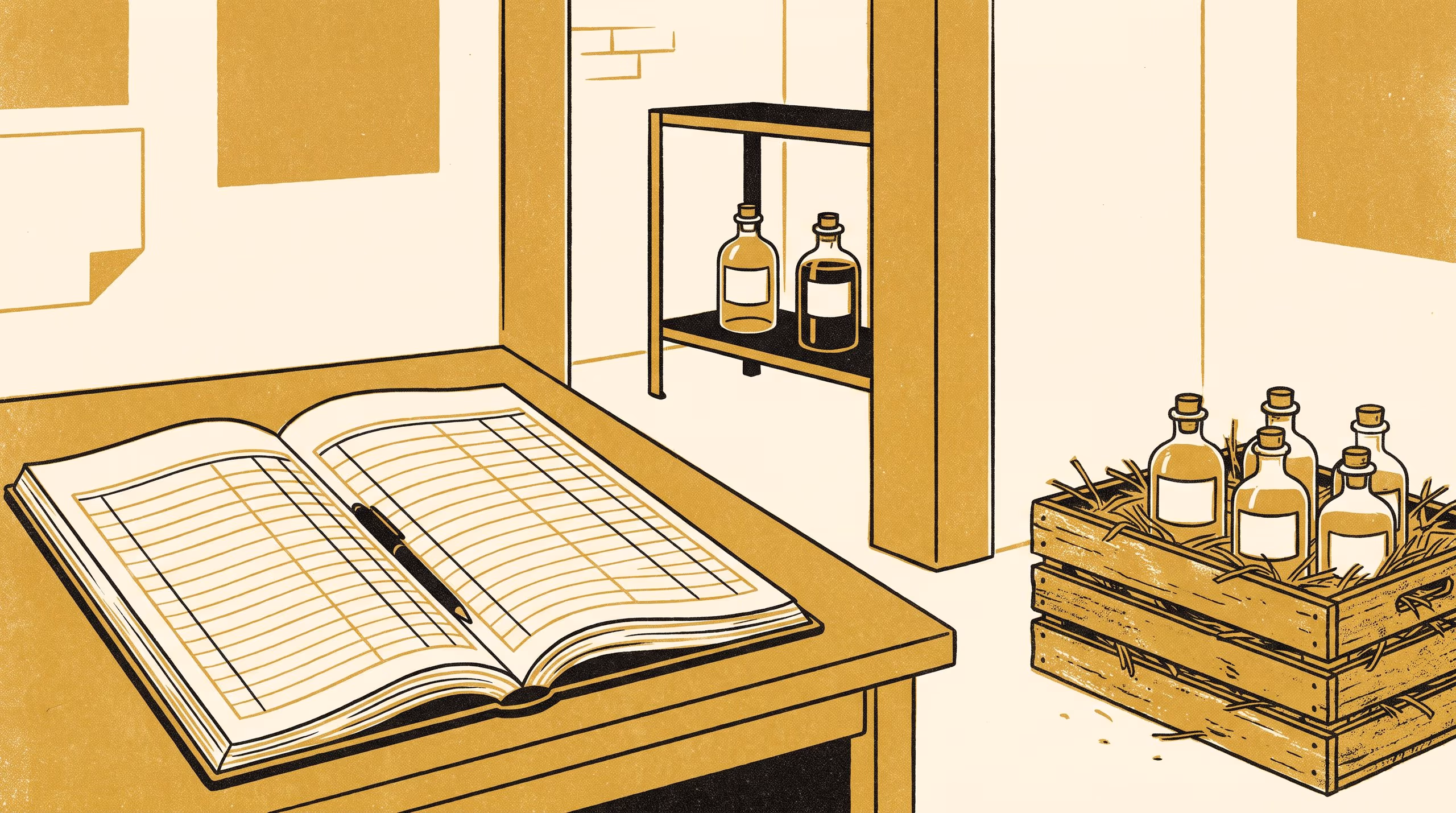 Illustration for The Steward Ordered at Two Bottles: An Inventory-Theoretic Reading of One Teaching Laboratory's Reagent Ledger