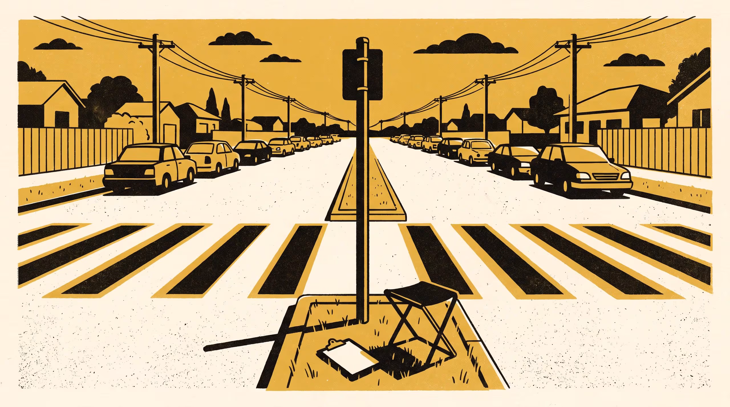 Illustration for Below the Line, and Further Below: Counted Child Pedestrians at 39 School Crossings Before and After a Supervision Warrant Is Withdrawn