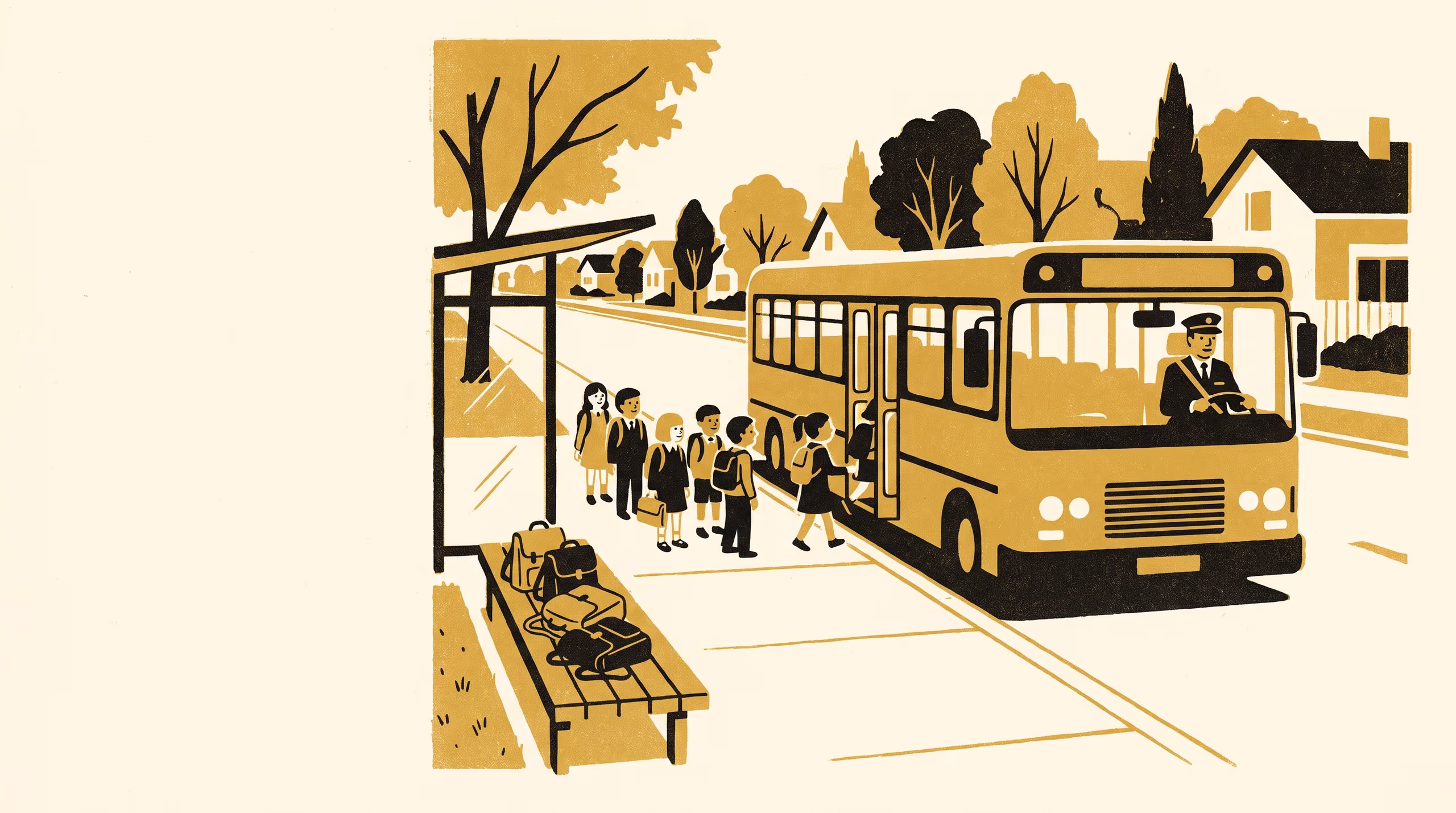 Illustration for Notes on a Bag on the Next Seat: Whether a schoolbag beside a lone rider changes where the next boarder sits, across 412 bus journeys