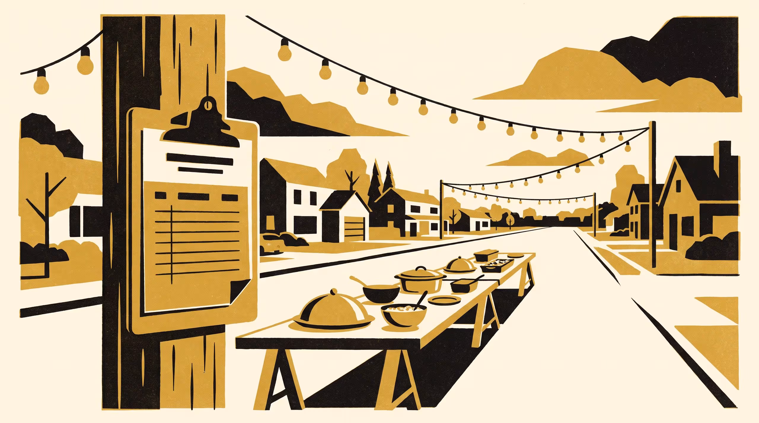 Illustration for Claimed Early, Cooked Late: Timestamping a Street Potluck's Capped Sign-Up Sheet Against When Each Household Actually Decided What to Bring