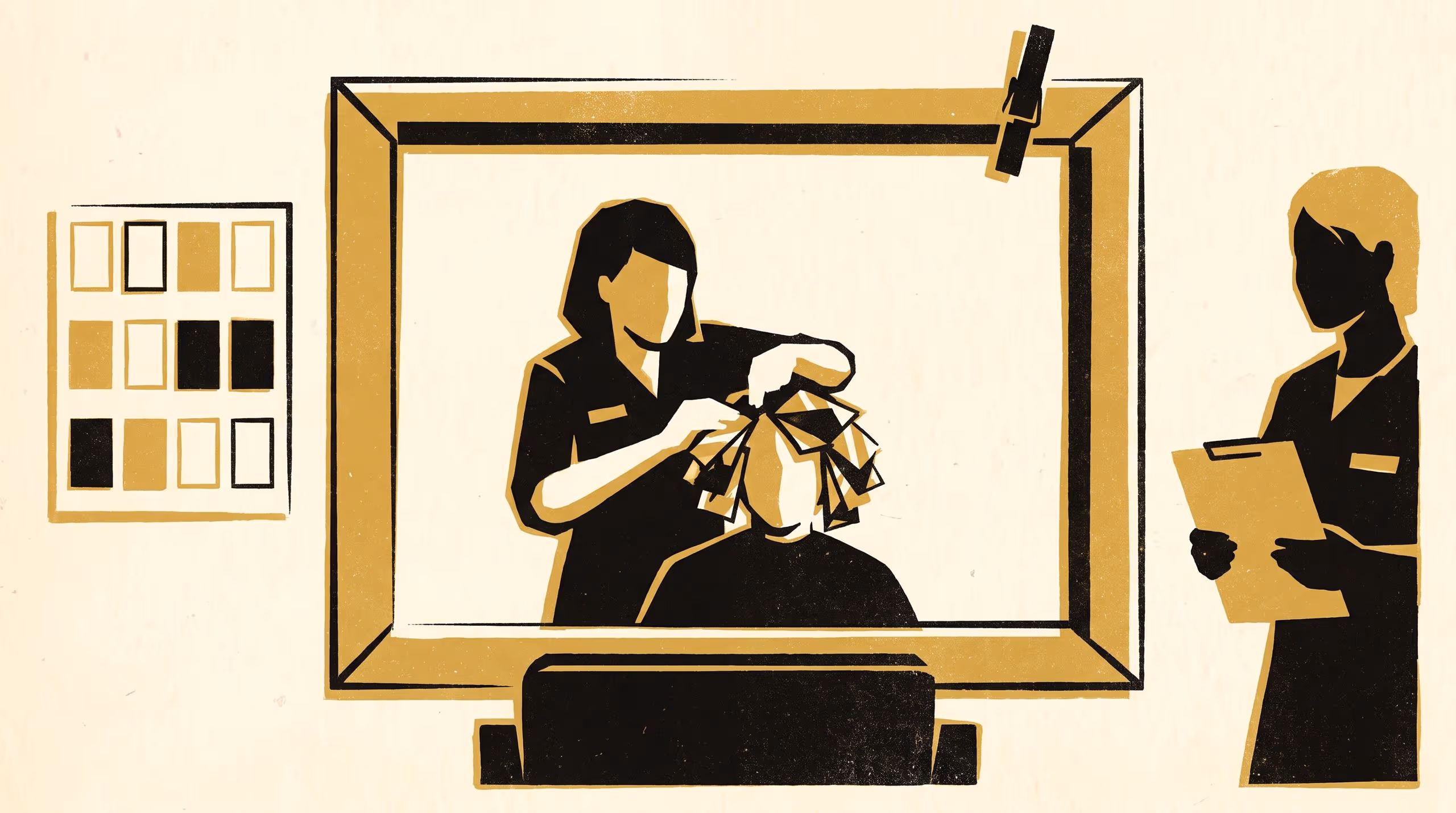Illustration for Peg Compulsory, Effect Optional: A Failed Replication of the Desk-Flag Interruption Result Across 18 Hair Salons