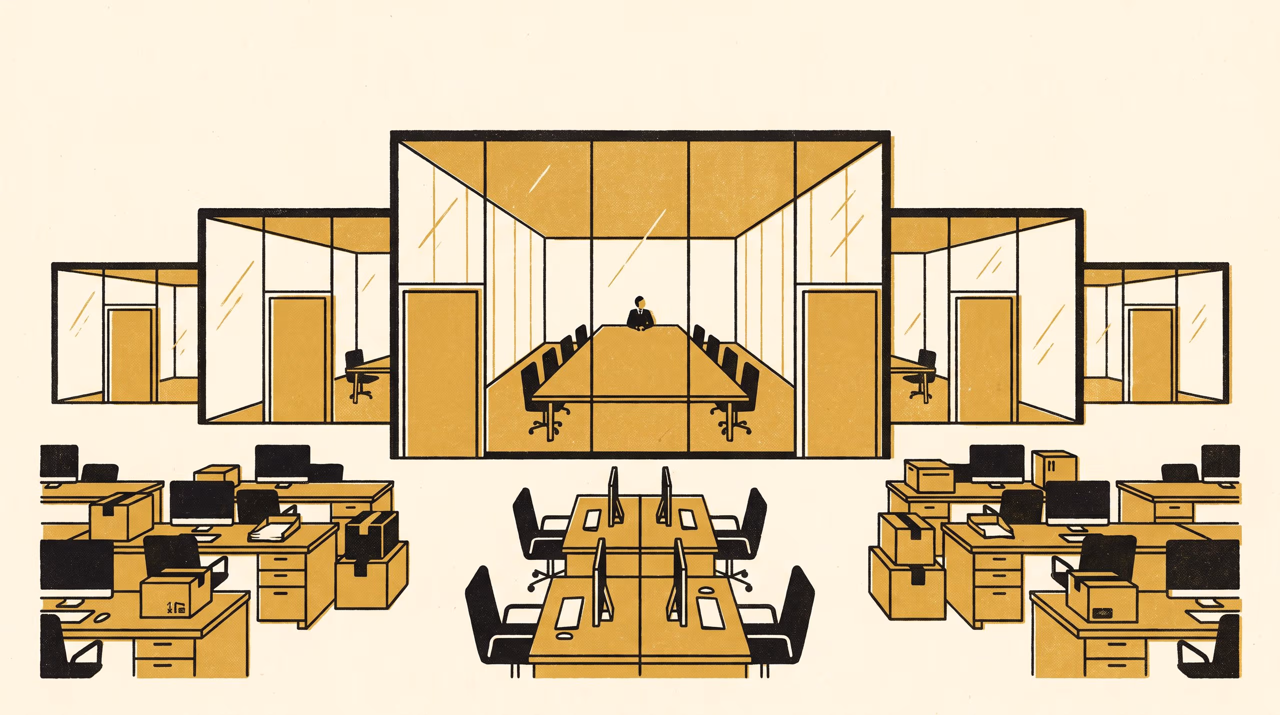 Illustration for Quick Gets the Big Room: A five-kind taxonomy of calendar-invitation titles, and the booking rule fixed to it