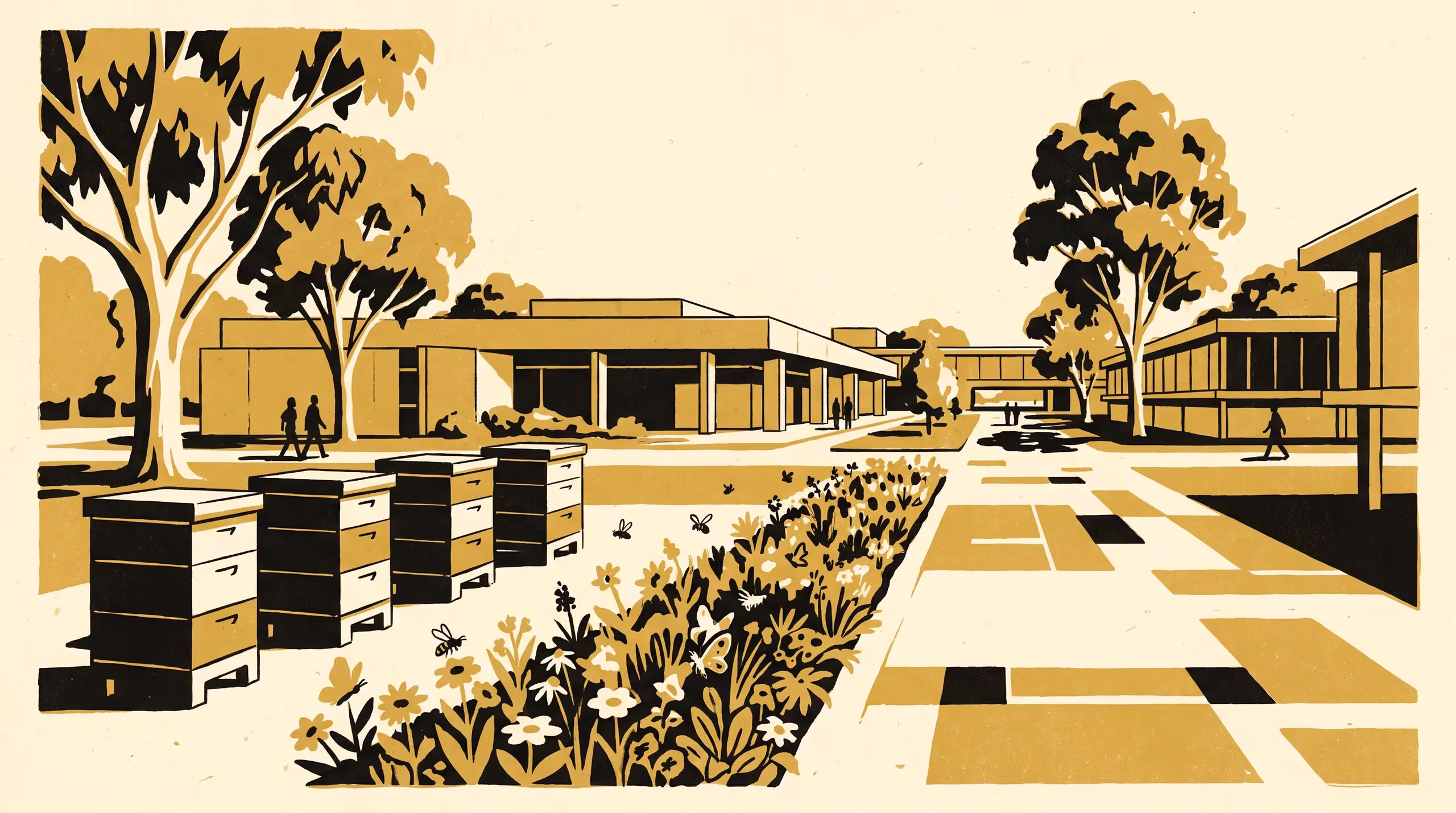 Illustration for Busy, Not Bountiful: Validating the Campus Apiary's Pollinator Index Against What's Actually Visiting the Garden Beds