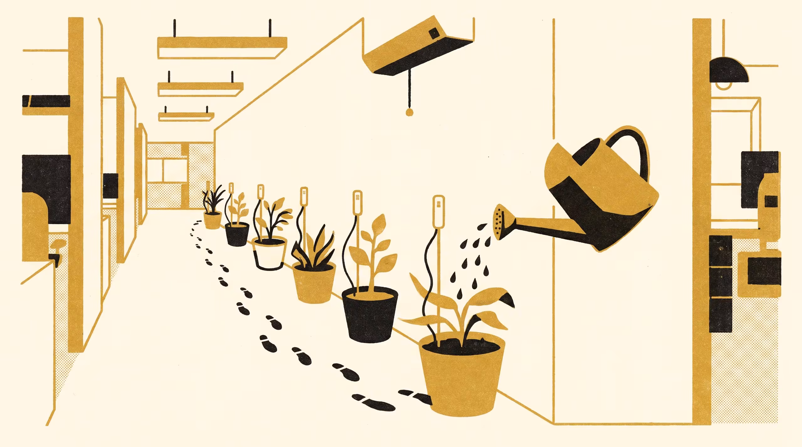 Illustration for Logged as Watered, Kept Alive by the Corridor: A soil-moisture instrument validated against 14 weeks of informal office-plant care