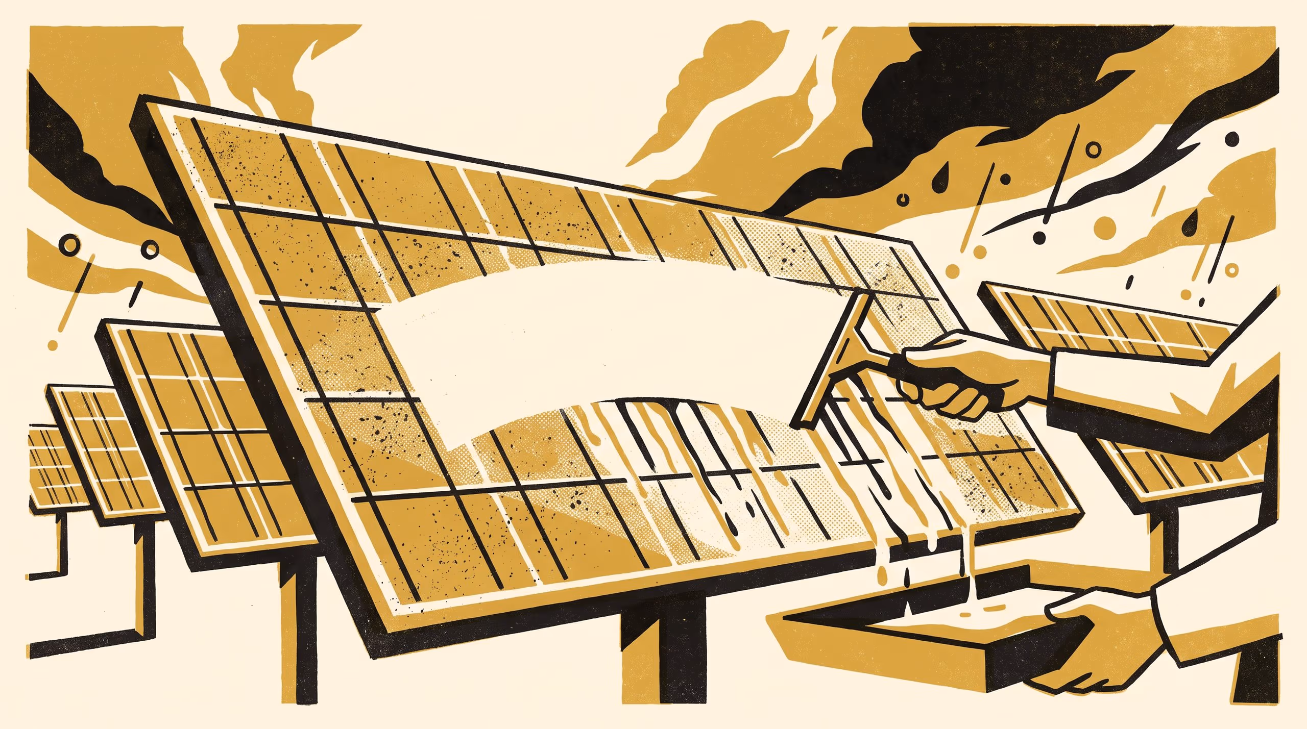 Illustration for What the Rain Leaves on the Glass: Particle-size analysis of module soiling at a solar farm on a red-brown earth