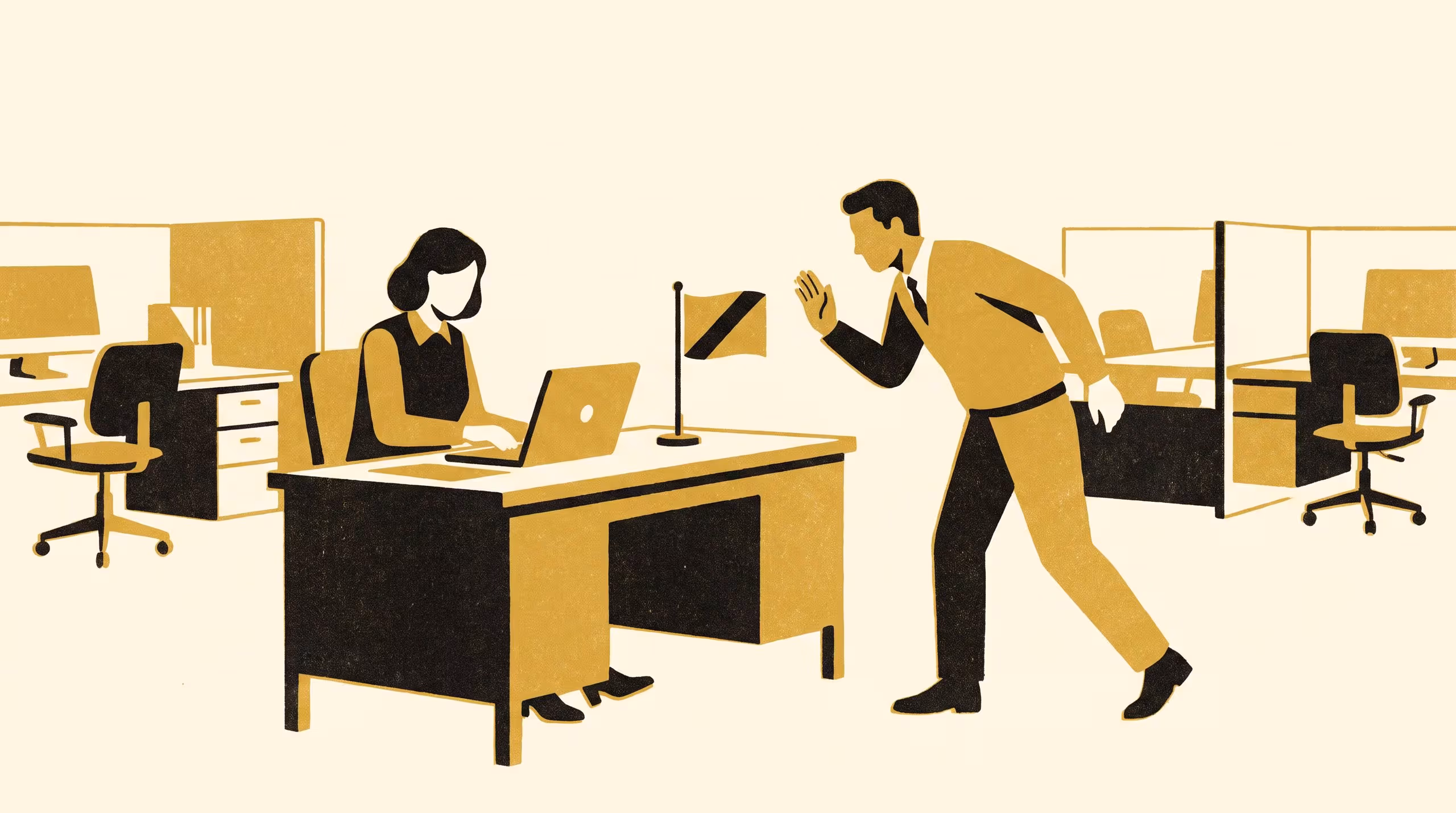 Illustration for Flag Up, Knock Anyway: Walk-Up Interruptions Before and After a Desk-Level Do-Not-Disturb Flag