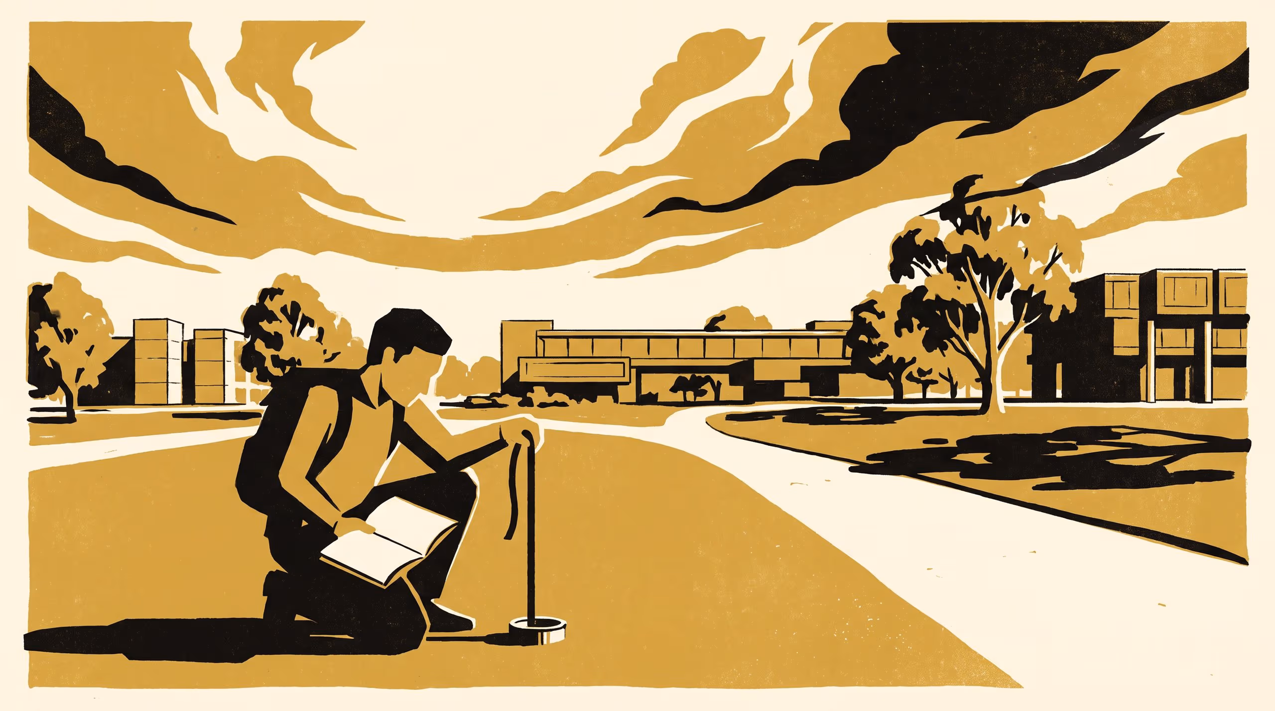 Illustration for A Study Within Walking Distance: Slop University's Strategic Plan 2026-2031 asks every commencing student to design and run one small study on foot, and to keep the notebook