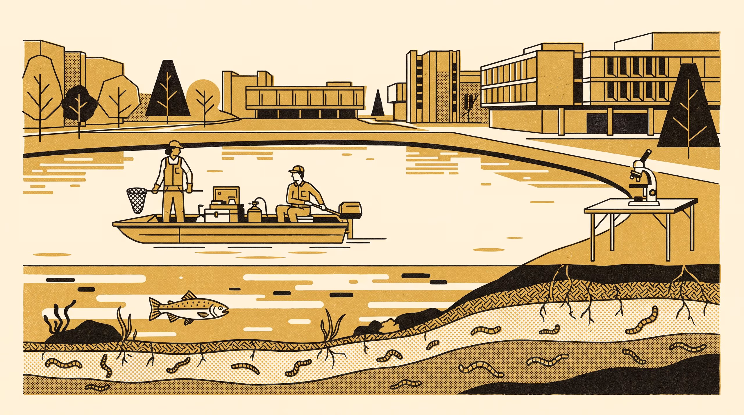 Illustration for Both Hosts in View: The 2026-2031 Strategic Plan commits the University to a campus-wide capability in the myxozoan parasites of fish