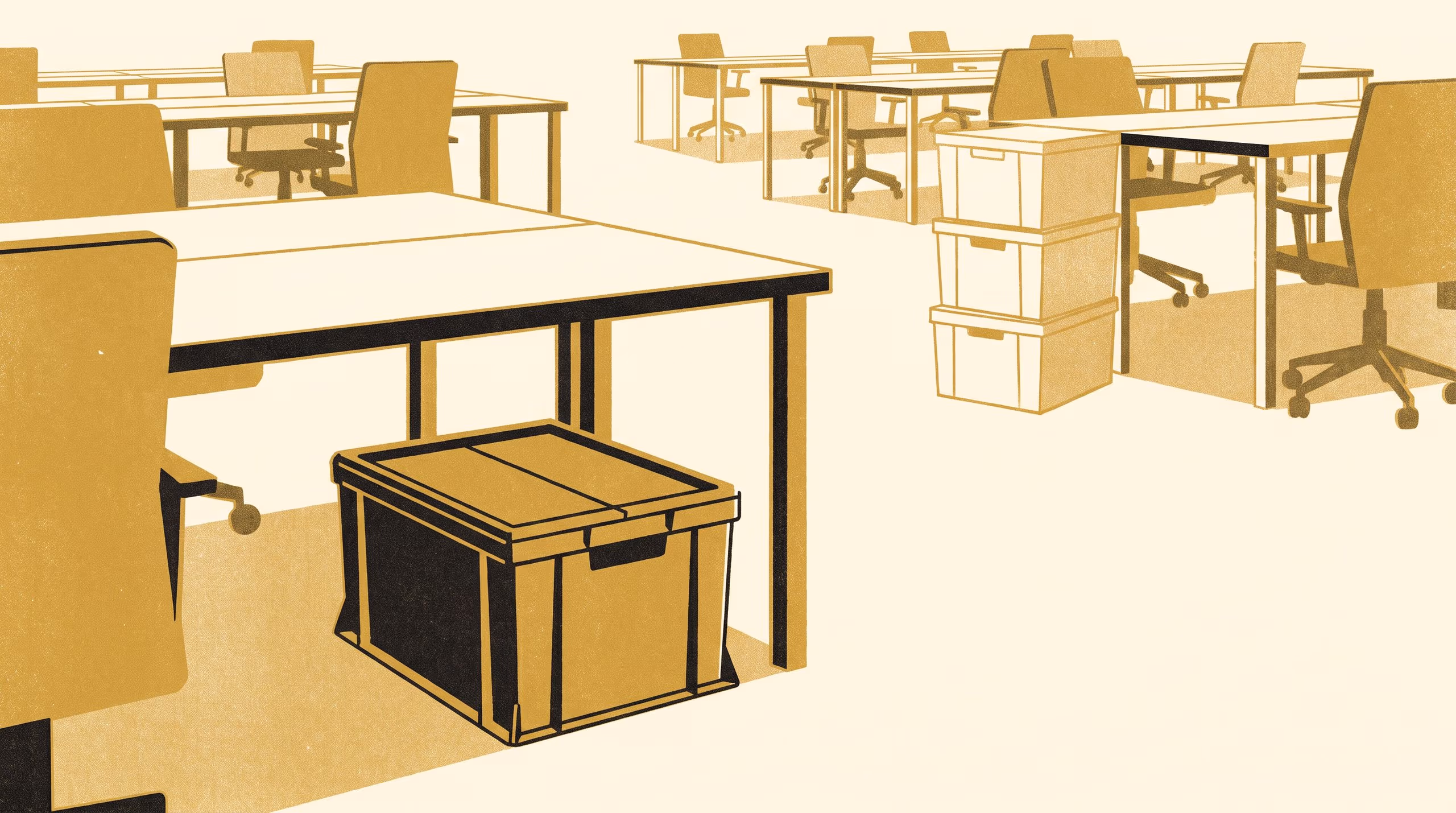 Illustration for Carried Forward, Unopened: Crate-Bounded Priority Formation in the Open-Plan Office Restack