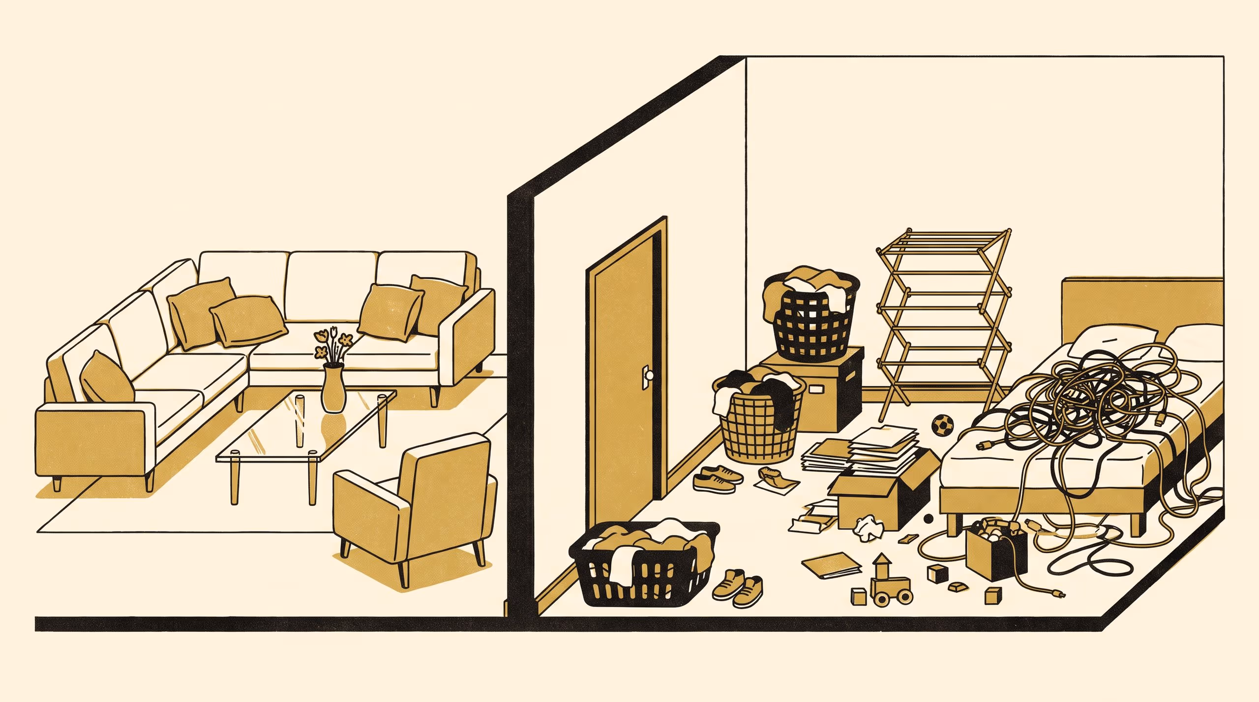 Illustration for Fit to Be Seen: Displacement, Return and the Closed Door in the Household Tidy Before Visitors